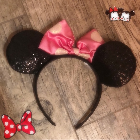 minnie mouse disneyland headband bow and ears - Picture 1 of 3